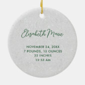 First Christmas Grandparents Minimal Green Photo セラミックオーナメント (裏面)