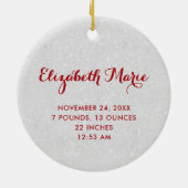 First Christmas Grandparents Red Script Photo セラミックオーナメント (裏面)