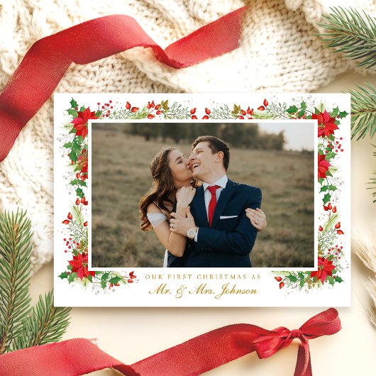 First Christmas Holiday Married Card ノートカード