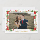 First Christmas Holiday Married Card ノートカード (正面)