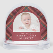 First Christmas holiday plaid two photo snow globe (裏面)