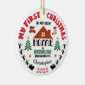 First Christmas In My New Home Custom Name セラミックオーナメント (右)