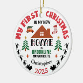 First Christmas In My New Home Custom Name セラミックオーナメント (左)
