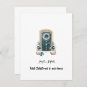 First Christmas In Our Home Sage Green Card (正面/裏面)
