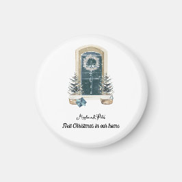 First Christmas In Our Home Watercolor Sage Green マグネット