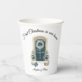 First Christmas In Our Home Watercolor Sage Green  紙コップ (正面)