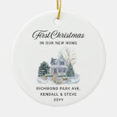 First Christmas in Our New Home Address & Year セラミックオーナメント (正面)