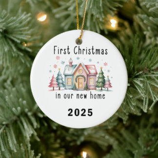 First Christmas in Our New Home – Ceramic Ornament セラミックオーナメント