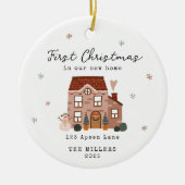 First Christmas In Our New Home Custom Address  セラミックオーナメント (正面)