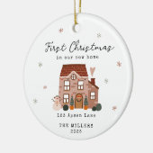 First Christmas In Our New Home Custom Address  セラミックオーナメント (左)