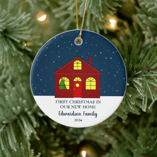 First Christmas in our new Home cute セラミックオーナメント (ツリー)