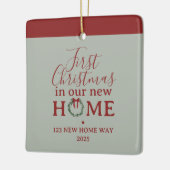 First Christmas In Our New Home Family Photo セラミックオーナメント (左)