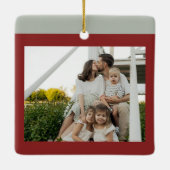 First Christmas In Our New Home Family Photo セラミックオーナメント (裏面)