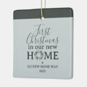 First Christmas In Our New Home Family Photo セラミックオーナメント (左)
