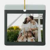 First Christmas In Our New Home Family Photo セラミックオーナメント (裏面)