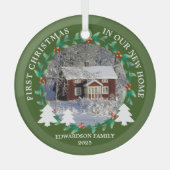 First Christmas in our new Home house photo ガラスオーナメント (正面)