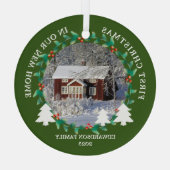 First Christmas in our new Home house photo ガラスオーナメント (裏面)