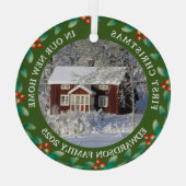 First Christmas in our new Home house photo ガラスオーナメント (裏面)