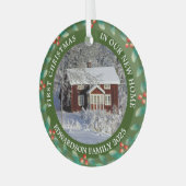 First Christmas in our new Home house photo ガラスオーナメント (正面左)