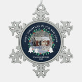 First Christmas in our new Home house photo スノーフレークピューターオーナメント (正面)