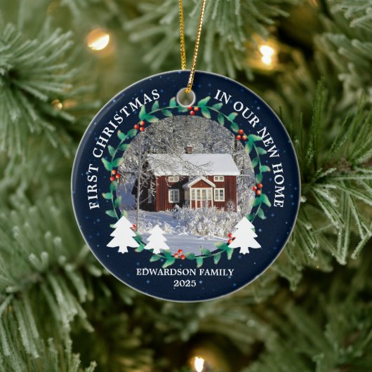 First Christmas in our new Home house photo セラミックオーナメント (ツリー)