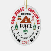 First Christmas In Our New Home Personalized セラミックオーナメント (右)