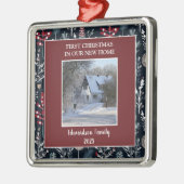 First Christmas in our new Home photo family name メタルオーナメント (左)