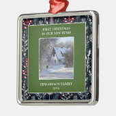 First Christmas in our new Home photo family name メタルオーナメント (左)