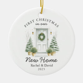 First Christmas in Our New Home - Red Door セラミックオーナメント