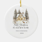 First Christmas in Our New Home Winter View セラミックオーナメント (裏面)