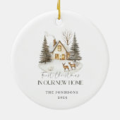 First Christmas in Our New Home Winter View セラミックオーナメント (裏面)