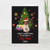 First Christmas In Our New Home Xmas Beagle Dog T  カード (正面)