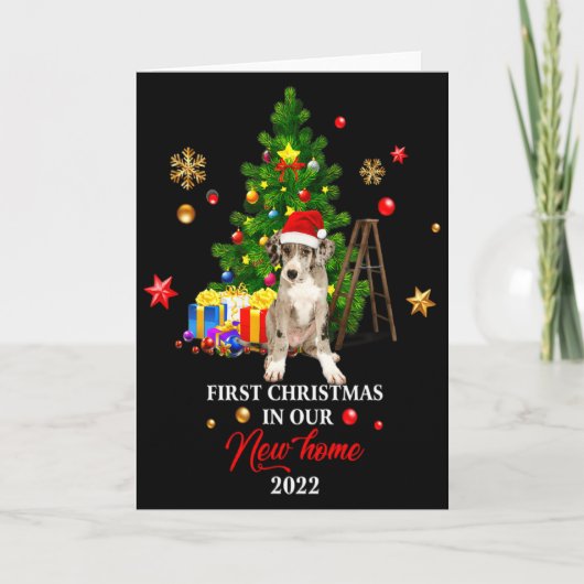 First Christmas In Our New Home Xmas Dalmatian T S カード (正面)