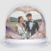 First Christmas Marble Wedding Gift Snow Globe (正面)