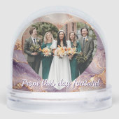 First Christmas Marble Wedding Gift Snow Globe (裏面)