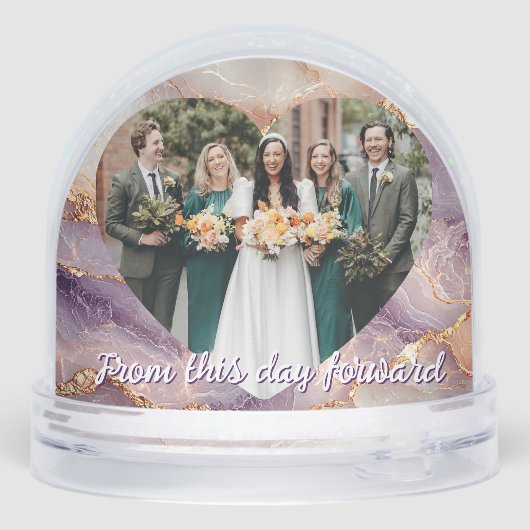 First Christmas Marble Wedding Gift Snow Globe (裏面)