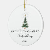 First Christmas Married 2025 Personalized Ornament セラミックオーナメント (左)