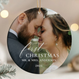 First Christmas Married Mr & Mrs Ornament セラミックオーナメント