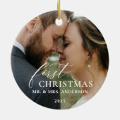 First Christmas Married Mr & Mrs Ornament セラミックオーナメント (裏面)