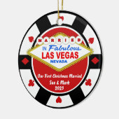 First Christmas Married Vegas Ornament 2025 セラミックオーナメント (左)