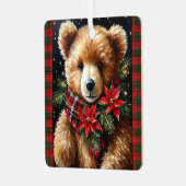 First Christmas Name Year Teddy Bear メタルオーナメント (正面左)