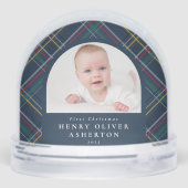 First Christmas navy holiday plaid two photo (裏面)