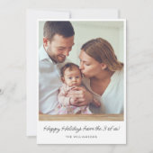 First Christmas New Baby Family Photo Message シーズンカード (正面)