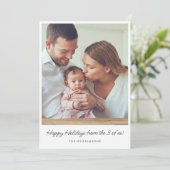 First Christmas New Baby Family Photo Message シーズンカード (スタンド正面)