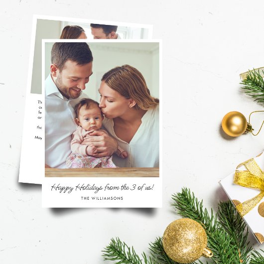 First Christmas New Baby Family Photo Message シーズンカード