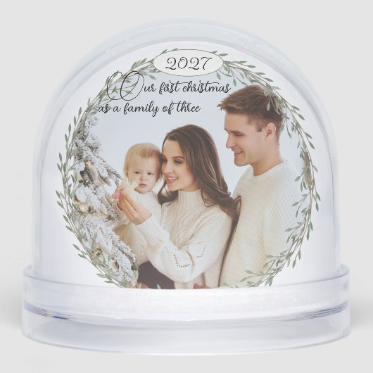 First Christmas new baby photo family of three (正面)