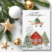 First Christmas New Home Cessna Airplane and Tree セラミックオーナメント