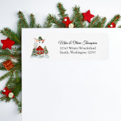 First Christmas New Home Cessna Airplane and Tree ラベル