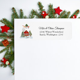 First Christmas New Home Cessna Airplane and Tree ラベル