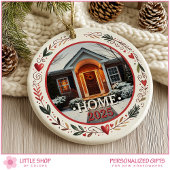 First Christmas New Home Customizable Photo セラミックオーナメント